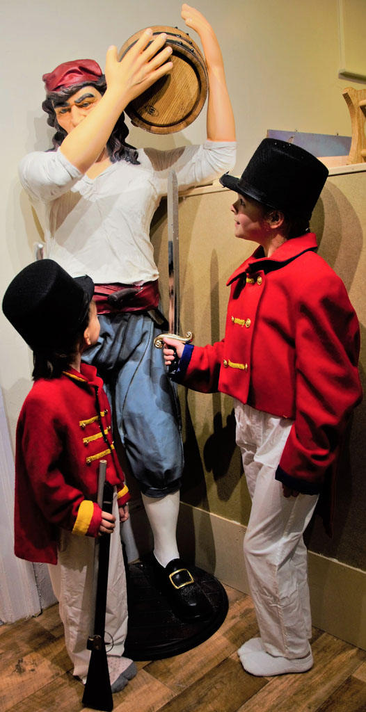soldiers on customs duty apprehend a smuggler: what's in the cask? - posed by models